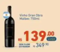 Extrabom Supermercados Vinho Gran Obra Malbec oferta