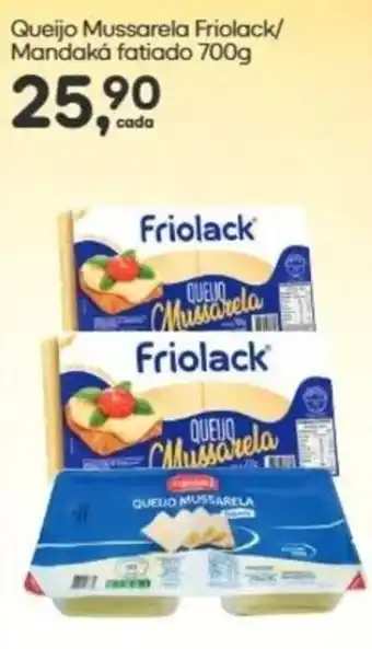 Queijo Mussarela Friolack/ Mandaká fatiado