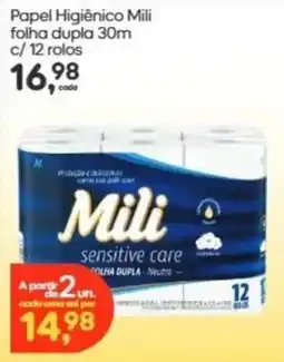 Asun Papel Higiênico Mili folha dupla 30m oferta