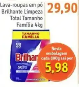 Sonda Lava-roupas em pó Brilhante Limpeza Total Tamanho Família 4kg oferta