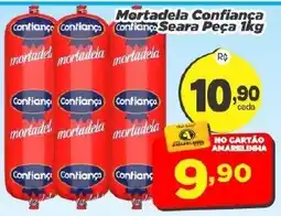 Amarelinha supermercados Mortadela Confiança Seara Peça 1kg oferta