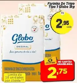 Amarelinha supermercados Farinha de trigo tipo 1 globo oferta