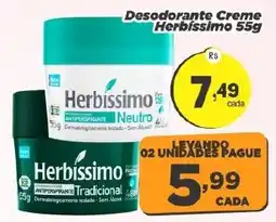 Amarelinha supermercados Desodorante Creme Herbissimo oferta