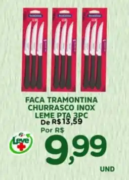Araújo Supermercados Faca tramontina churrasco inox leme pta 3pc oferta
