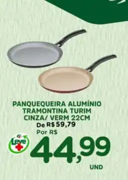 Araújo Supermercados Panquequeira alumínio tramontina turim cinza/ vermelho 22cm oferta