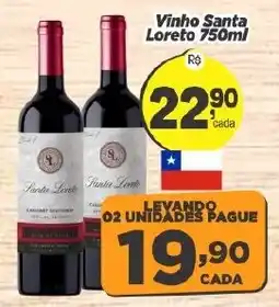 Amarelinha supermercados Vinho Santa Loreto oferta