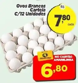 Amarelinha supermercados Ovos Brancos Cartela oferta