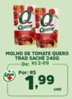 Araújo Supermercados molho de tomate quero trad sachê oferta