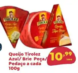 Amigão Calçados Queijo tirolez azul/ brie peça/ pedaço oferta