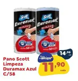 Amigão Calçados Pano Scott Limpeza Duramax Azul C/58 oferta