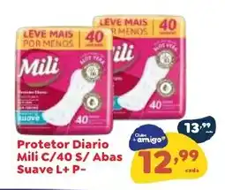 Amigão Calçados Protetor Diario Mili C/40 S/ Abas Suave L+ P- oferta