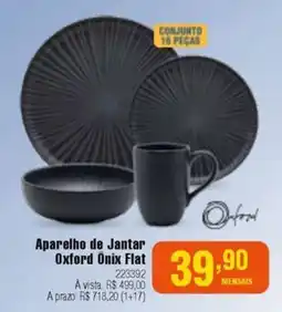 Berlanda Aparelho de Jantar Oxford Ônix Flat oferta