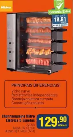 Berlanda Churrasqueira Hidro Elétrica 5 Espetos oferta