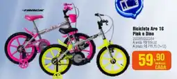 Berlanda Bicicleta Aro 16 Pink e Dino oferta