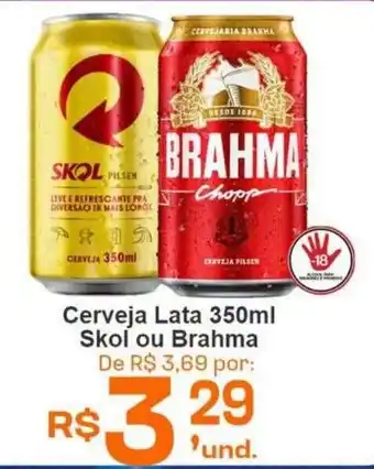 Cerveja Lata 350ml Skol ou Brahma