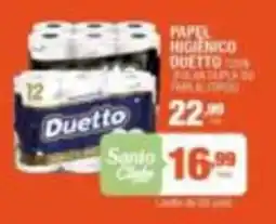 Santo Supermercados Papel higienico duetto 100% fibra dupla do brasil oferta