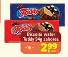 Safra Supermercados Biscoito wafer Toddy 94g sabores oferta
