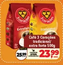 Safra Supermercados Café 3 Corações tradicional/extra forte oferta
