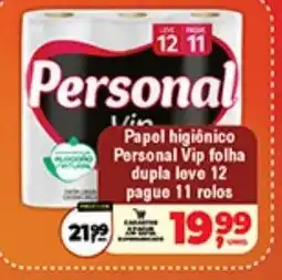Safra Supermercados Papel higiênico Personal Vip folha oferta