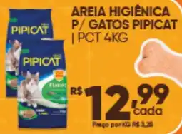 Pais e Filhos Supermercados Areia higiênica p/ gatos pipicat oferta