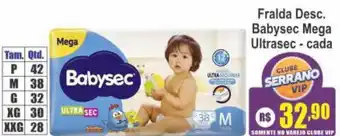 Serrano Supermercado Fralda desc. babysec mega ultrasec oferta
