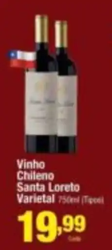 Santo Supermercados Vinho chileno santa loreto varietal oferta
