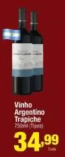 Santo Supermercados Vinho Argentino Trapiche oferta