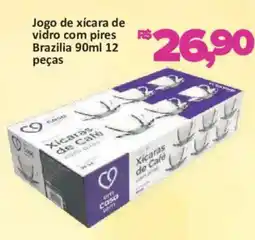 Supermercados Savegnago Jogo de xícara de vidro com pires oferta