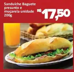 Supermercados Savegnago Sanduíche Baguete presunto e muçarela oferta