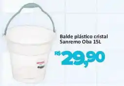 Supermercados Savegnago Balde plástico cristal Sanremo Obá 15L oferta