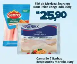 Supermercados Savegnago Filé de Merluza Seara ou Bom Peixe congelado oferta