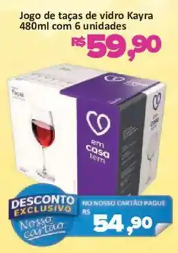 Supermercados Savegnago Jogo de taças de vidro kayra oferta