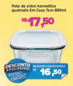 Supermercados Savegnago Pote de vidro hermético quadrado oferta