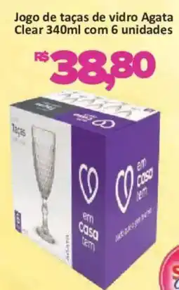 Supermercados Savegnago Jogo de taças de vidro agata clear oferta