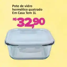 Supermercados Savegnago Pote de vidro hermético quadrado oferta