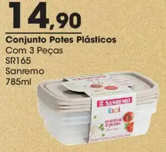 Conjunto potes plásticos