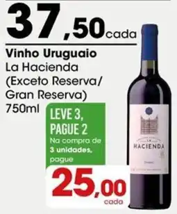 Zaffari Vinho Uruguaio La Hacienda oferta