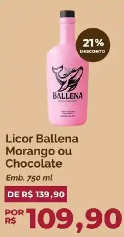 Oba Hortifruti Licor ballena morango ou chocolate oferta