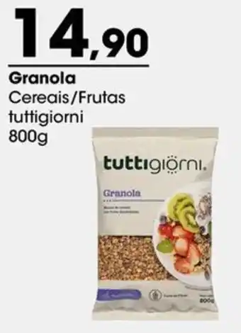 Granola cereais/frutas tuttigiorni