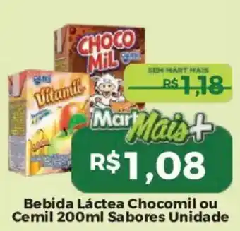 Mart Minas Bebida Láctea Chocomil ou Cemil oferta