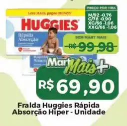 Mart Minas Fralda huggies rápida absorção hiper oferta