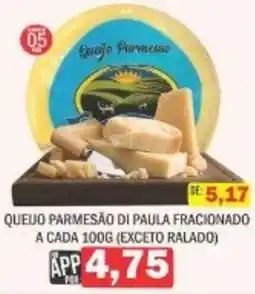 Supermercados Mendonça Queijo parmesão di paula fracionado oferta