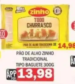 Supermercados Mendonça Pão de alho zinho tradicional tipo baguete oferta