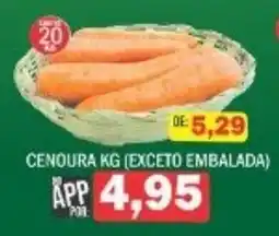 Supermercados Mendonça cenoura kg oferta