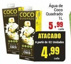 Barbosa Supermercados Agua de Coco Quadrado 1L oferta