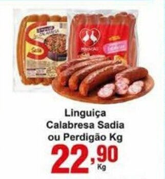 Rossi Supermercado Linguica Calabresa Sadia ou Perdigao 1kg oferta