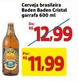 Mercado Extra Cerveja Brasileira Baden Baden Cristal garrafa 600ml oferta