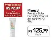 Drogal Minesol - protetor solar facial oil control c/s cor fps70 oferta