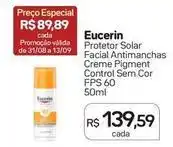 Eucerin - protetor solar facial antimanchas creme pigment control sem cor fps 60