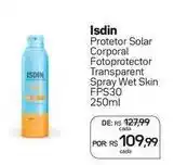 Drogal Isdin - protetor solar corporal fotoprotector transparent spray wet skin fps30 oferta